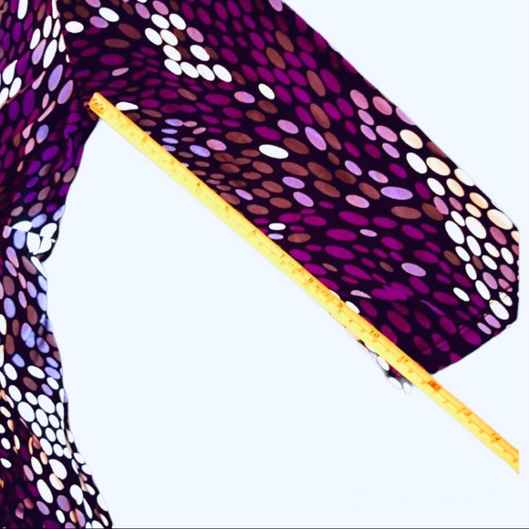 Motherhood Maternity Vneck Purple print 3/4 Sleeve Dress size M - Picture 5 of 12